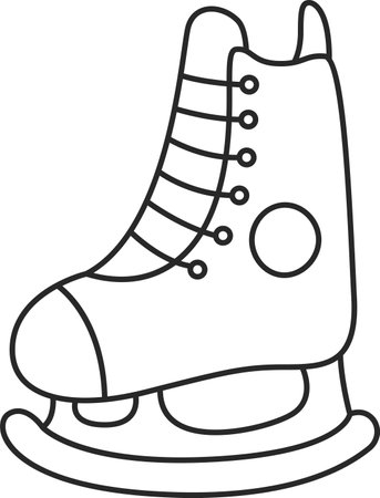 Ice Skate Doodleのイラスト素材