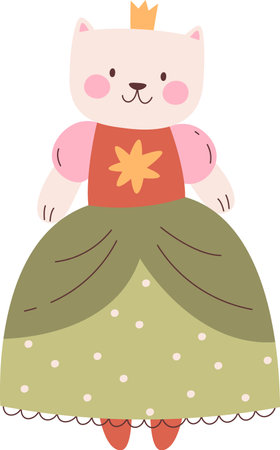 Princess Cat With Crownのイラスト素材