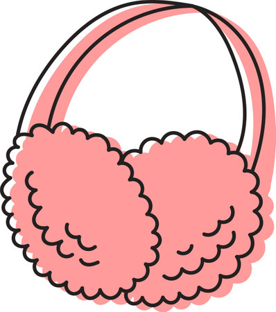 Earmuffs Winter Accessory Linedのイラスト素材