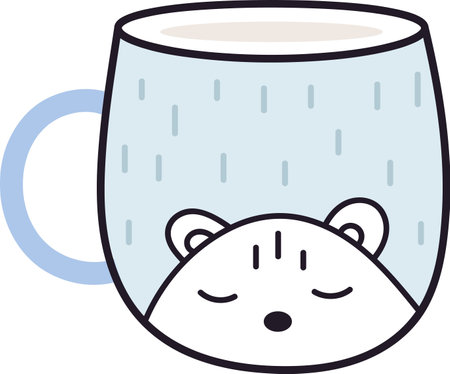 Cup With Animal Faceのイラスト素材