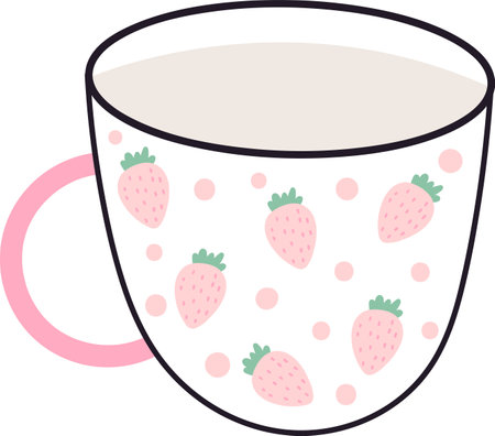 Cup With Strawberriesのイラスト素材