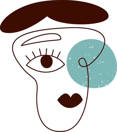 Abstract Face Portrait Doodleのイラスト素材