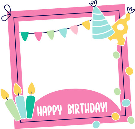 Happy Birthday Frameのイラスト素材