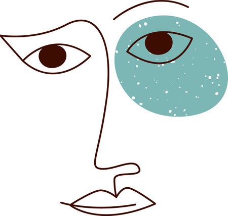 Abstract Face Portrait Doodleのイラスト素材