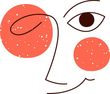 Abstract Face Portrait Doodleのイラスト素材
