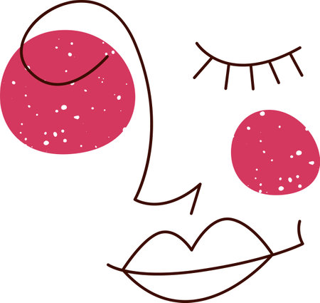 Woman Abstract Face Portrait Doodleのイラスト素材