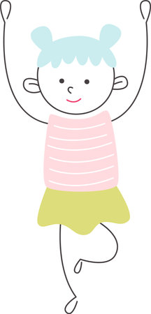 Childish Girl Drawingのイラスト素材