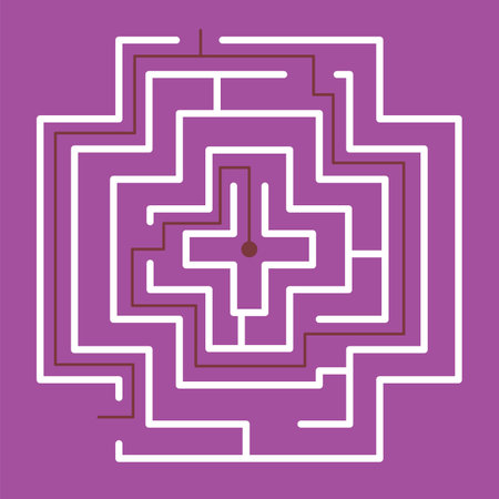 Cross Maze Game Labyrinth Puzzleのイラスト素材