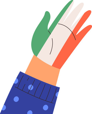 Hand With Italy Flagのイラスト素材