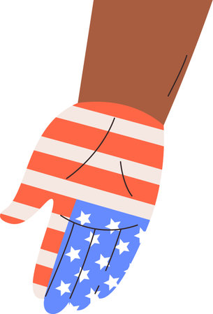 Hand With USA Flagのイラスト素材