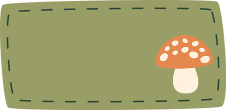 Rectangle Autumn Mushroom Frameのイラスト素材