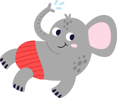 Elephant In Swimming Trunksのイラスト素材