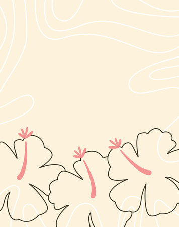 Tropical Flowers Pattern Cardのイラスト素材