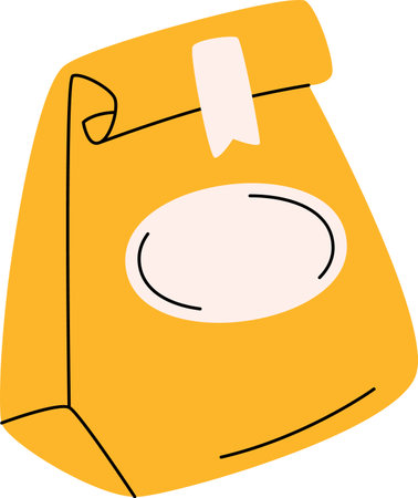 Lunch Paper Bagのイラスト素材