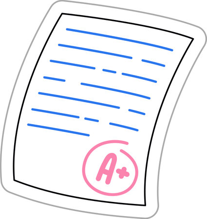 School Work Sheet Stickerのイラスト素材