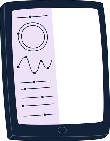 Drawing Tablet With Diagram On Screenのイラスト素材