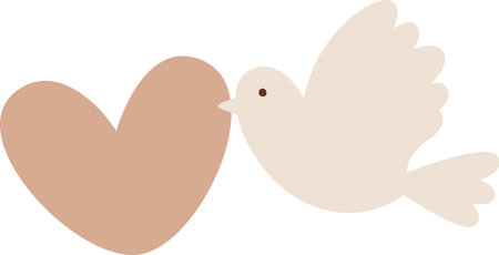 Wedding Dove With Heartのイラスト素材