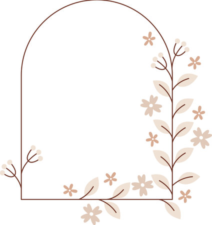 Floral Arch Autumn Wedding Frameのイラスト素材