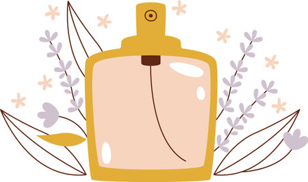 Perfumes Bottle With Flowers Ingredientsのイラスト素材