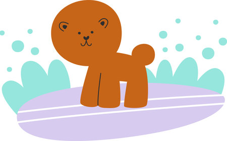 Dog Surfing On Surfboardのイラスト素材