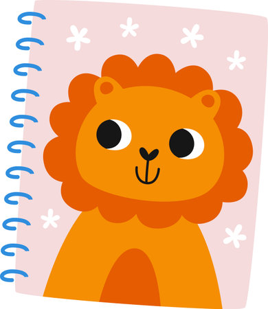School Supplies Notebook With Lionのイラスト素材