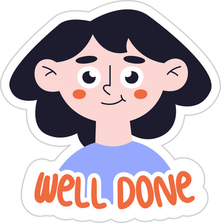 Well Done Girl School Stickerのイラスト素材
