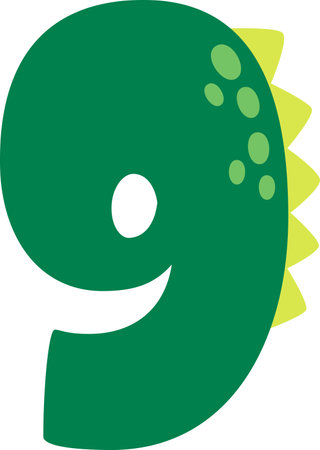 9 Dinosaur Style Digit