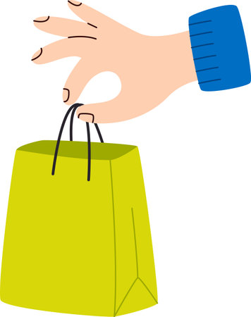 Hand Holding Shopping Bagのイラスト素材