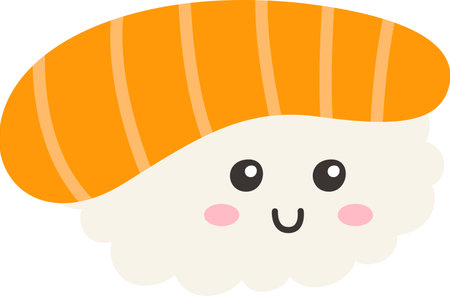 Sushi Japanese Food Characterのイラスト素材