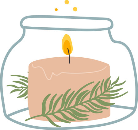 Christmas Candle In Jarのイラスト素材