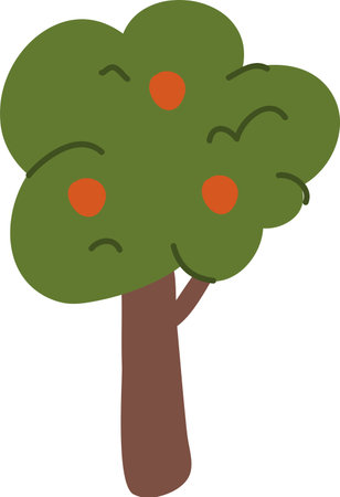 Handdrawn Blooming Treeのイラスト素材