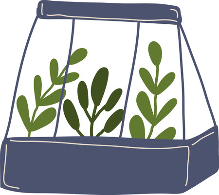 Handdrawn Sprouts In Hanging Boxのイラスト素材