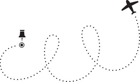 Flight Route Dashed Lineのイラスト素材