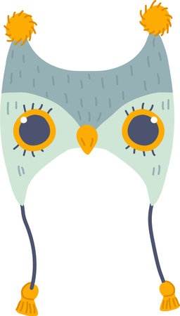 Cute Winter Owl Style Hatのイラスト素材