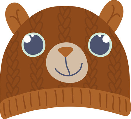 Cute Winter Bear Style Hatのイラスト素材