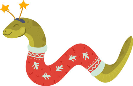 Snake New Year Symbol In Sweaterのイラスト素材
