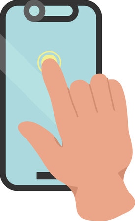 Tap Touchscreen Gesture Hand On Smartphoneのイラスト素材