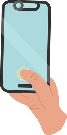 Biometric Authentication On Smatphoneのイラスト素材