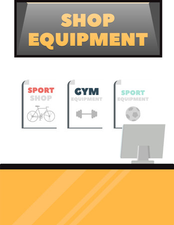Sport Shop Equipment Interiorのイラスト素材
