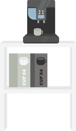Coffee Machine On Shelfのイラスト素材