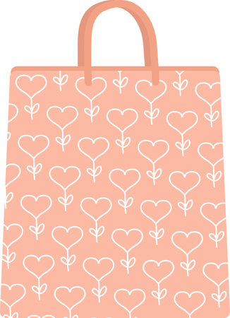 Shopping Bag With Hearts Patternのイラスト素材