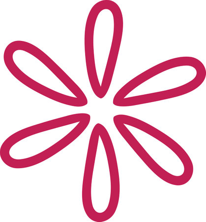 Doodle Lined Flowerのイラスト素材