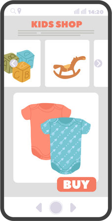 Kids Shop Web Application Illustrationのイラスト素材