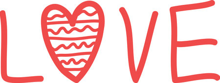 Hand Drawn Love Letteringのイラスト素材