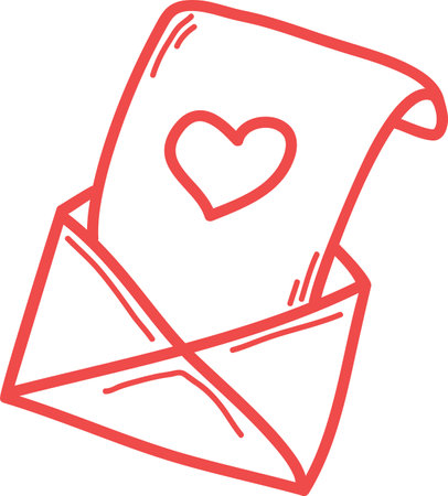 Hand Drawn Love Envelopeのイラスト素材