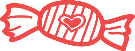 Hand Drawn Candle With Heartのイラスト素材