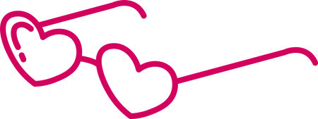 Handdrawn Lined Heart Shaped Glassesのイラスト素材