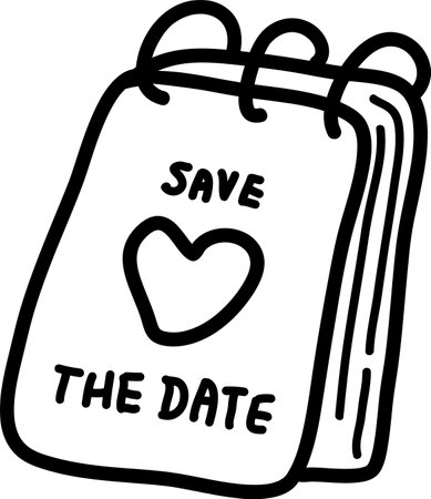 Save The Date Calendar Sketchのイラスト素材