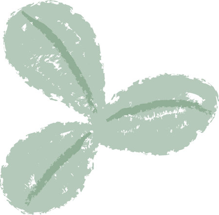 Floral Leaves Crayon Pencil Childish Artのイラスト素材