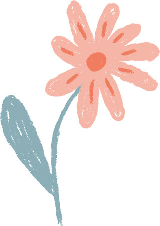Flower Crayon Pencil Childish Artのイラスト素材